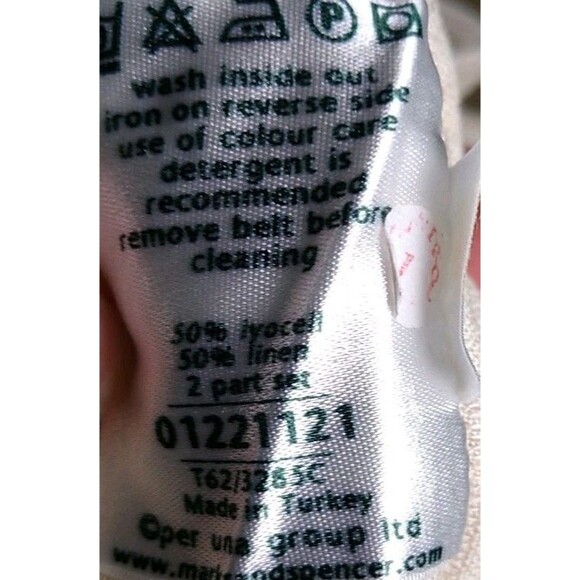 PER UNA Linen Lyocell Straight Leg Trousers Biege 32/28.5 Sz US 8 Clean Girl EUC - Picture 9 of 9